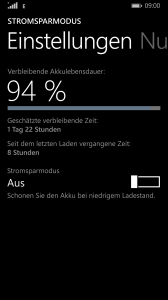 Nokia Lumia 930 Stromverbrauch