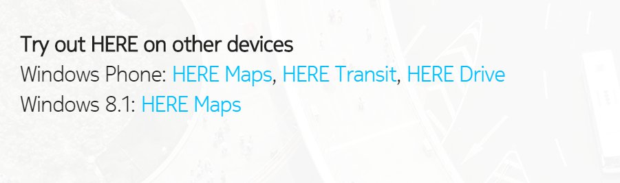 HERE Maps Windows Phone Fußnote
