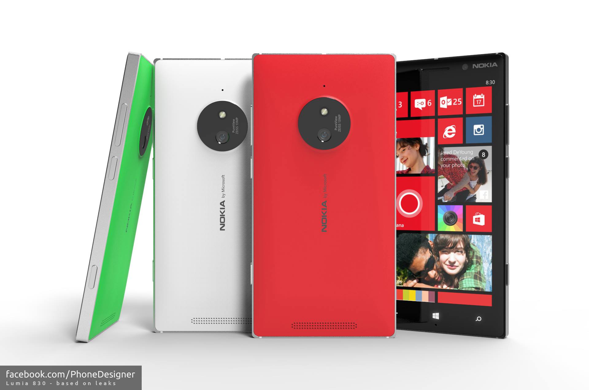 Lumia 830 Mockups basierend auf Leaks