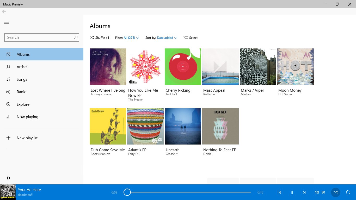 Musik im Windows Store