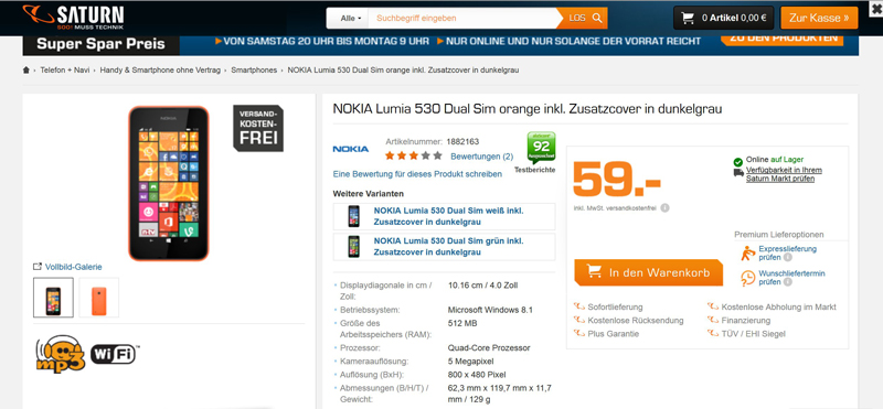 Saturn-Angebot-Nokia-Lumia-530