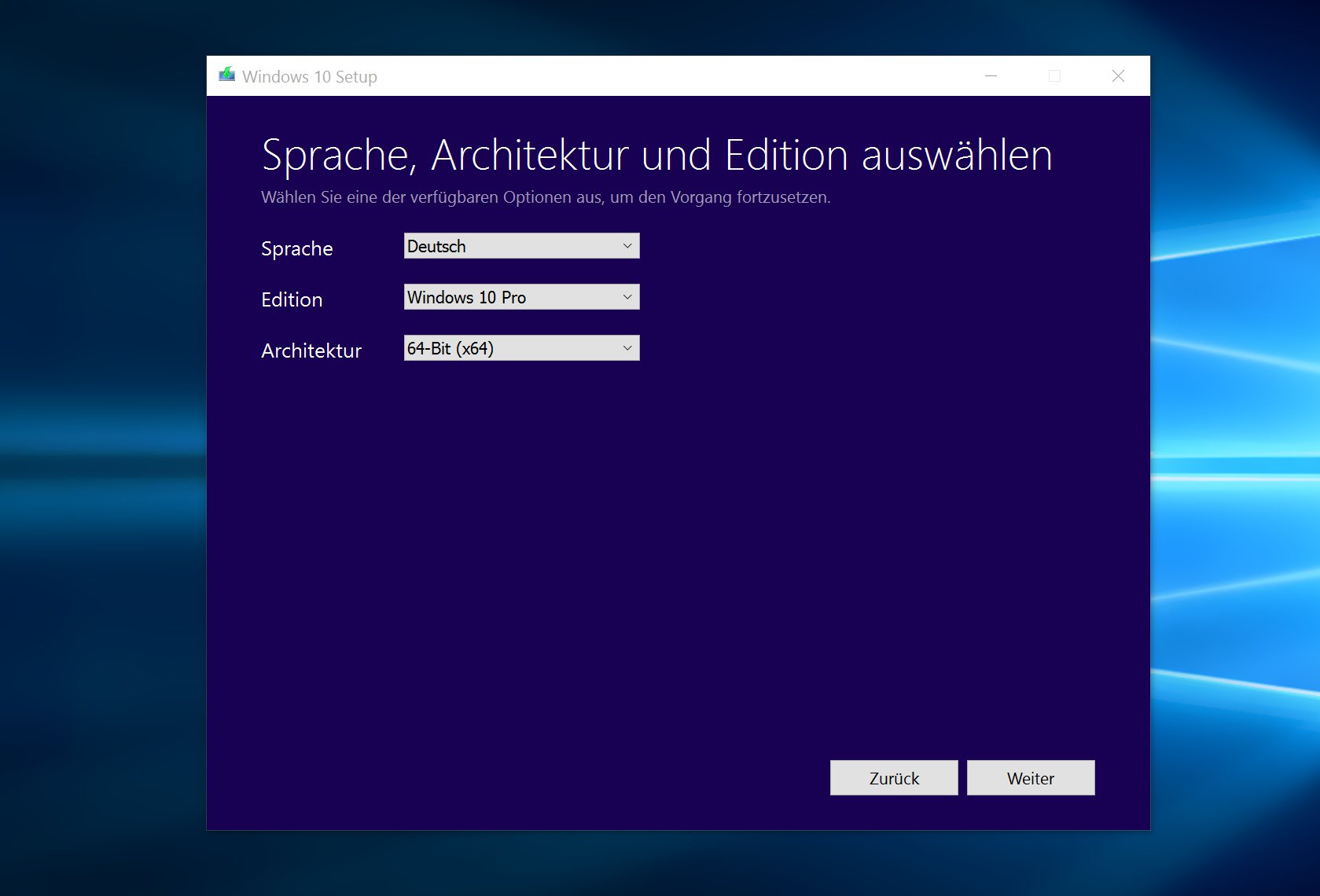 Windows 10 Upgrade Neuinstallation über Media Creation Tool