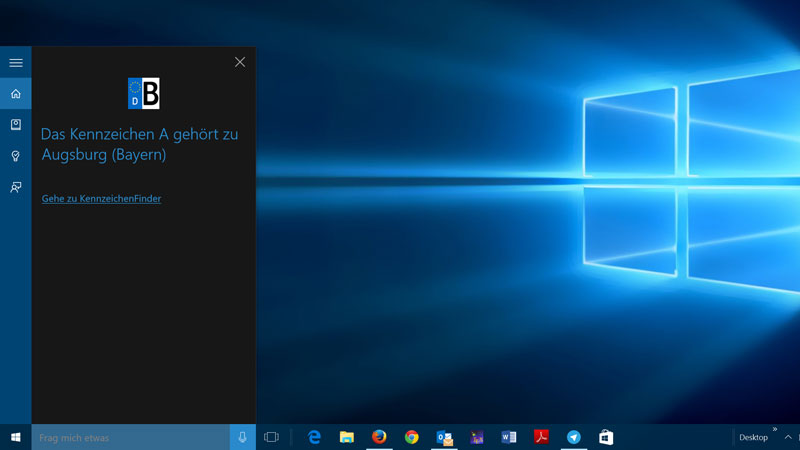 KennzeichenFinder-Windows-10-Cortana