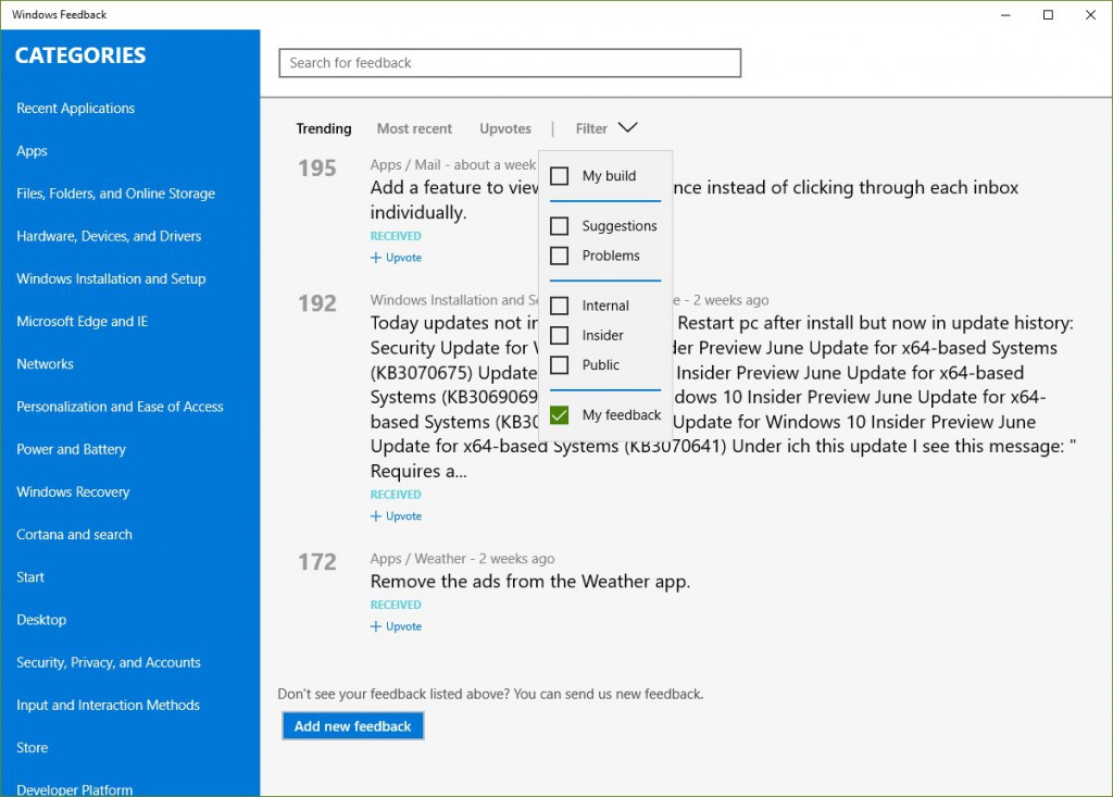 Windows 10 Build 10525 Insider Hub