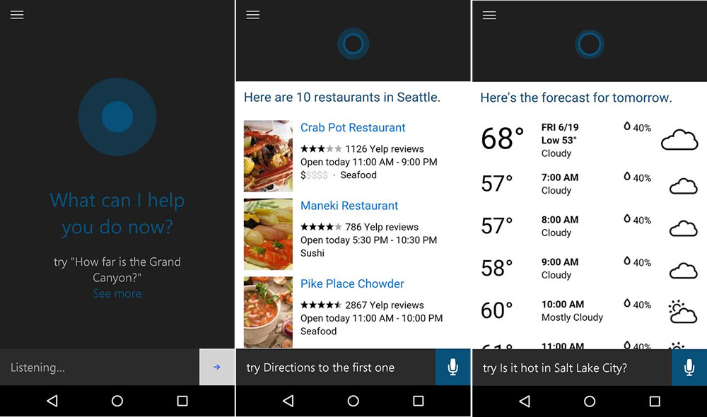 cortana für android preview