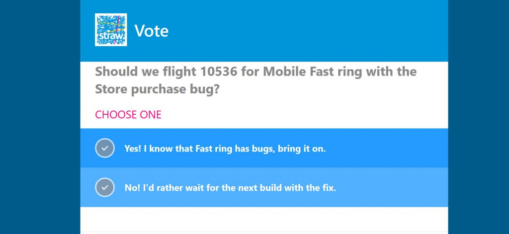 Windows 10 Mobile Build 10536 Umfrage