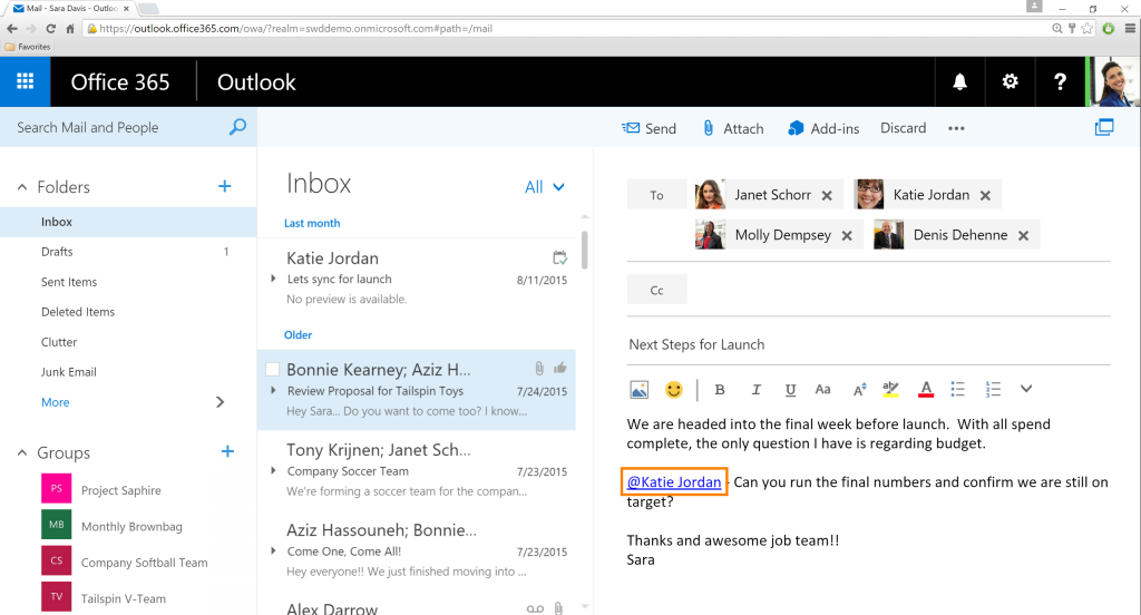 Outlook-Mentions
