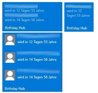 Birthday Hub LiveTile