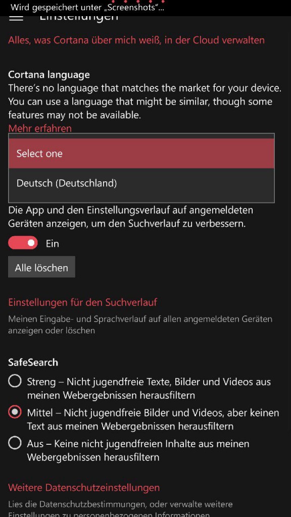 Cortana Windows 10 Mobile Österreich und Schweiz (4)