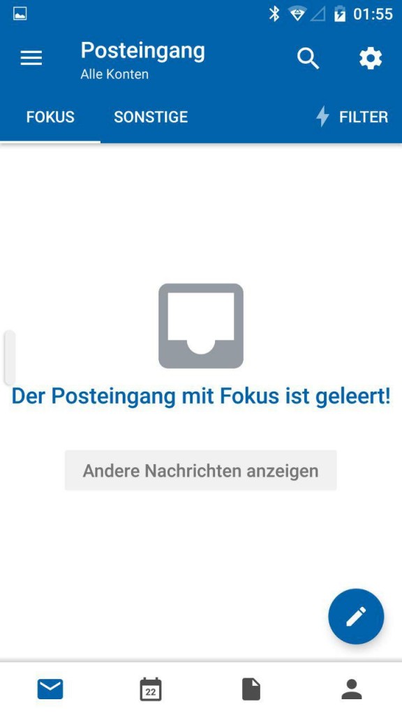 fokussierter Posteingang Android
