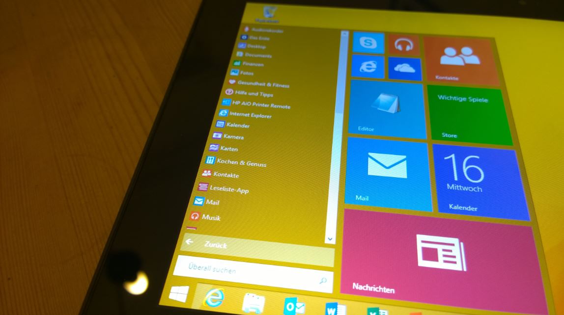 HandsOn Windows RT 8.1 Update 3 und das neue Startmenü WindowsUnited