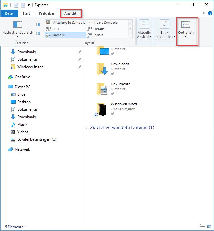 Windows 10 Explorer Schnellzugriff abschalten