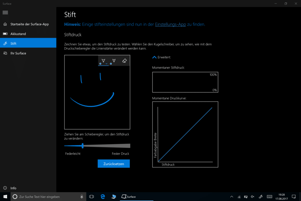 Neue Surface App mit Smiley