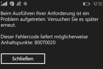 Store Bug Windows Phone 8.1 (80070020)