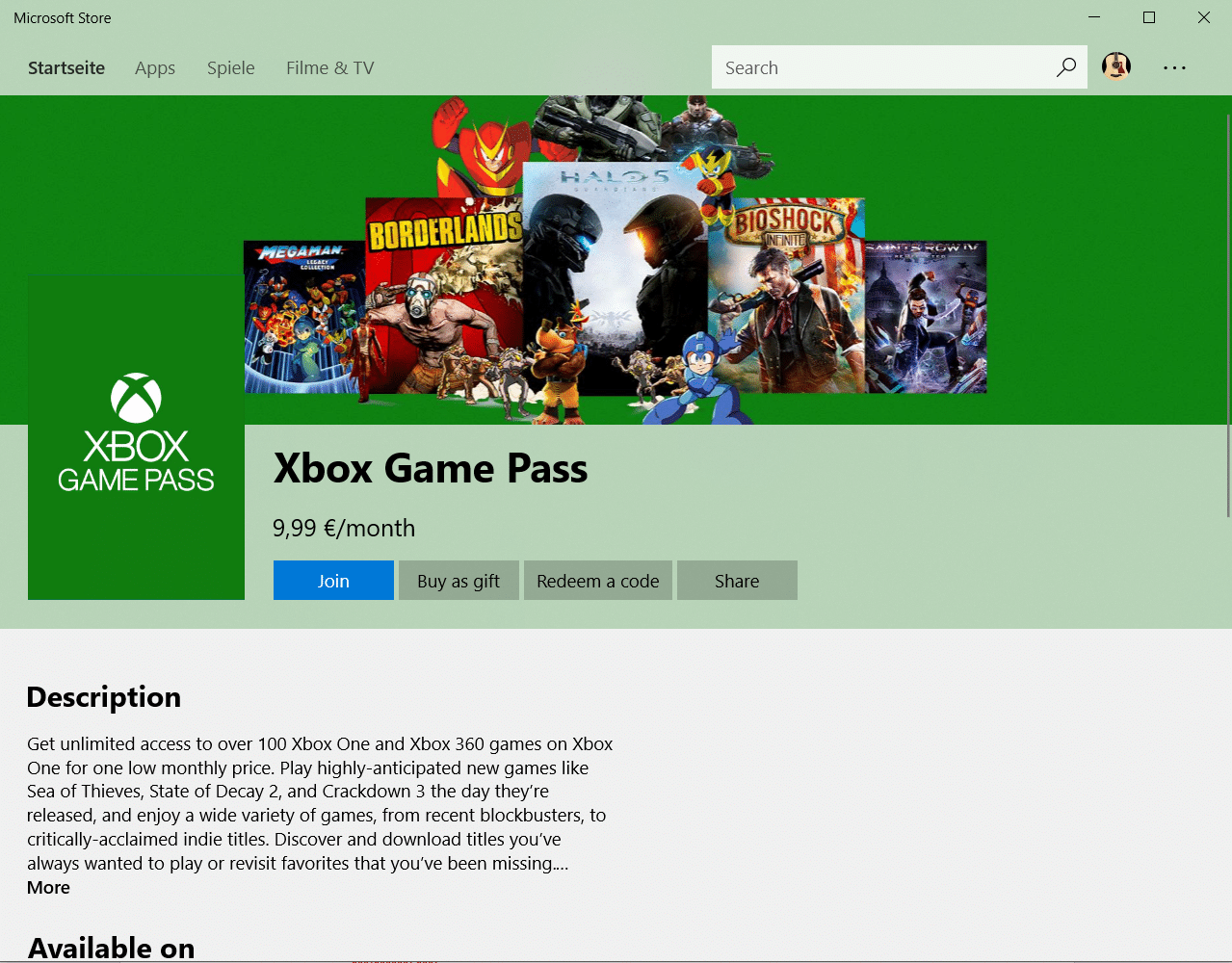 sea of thieves microsoft game pass