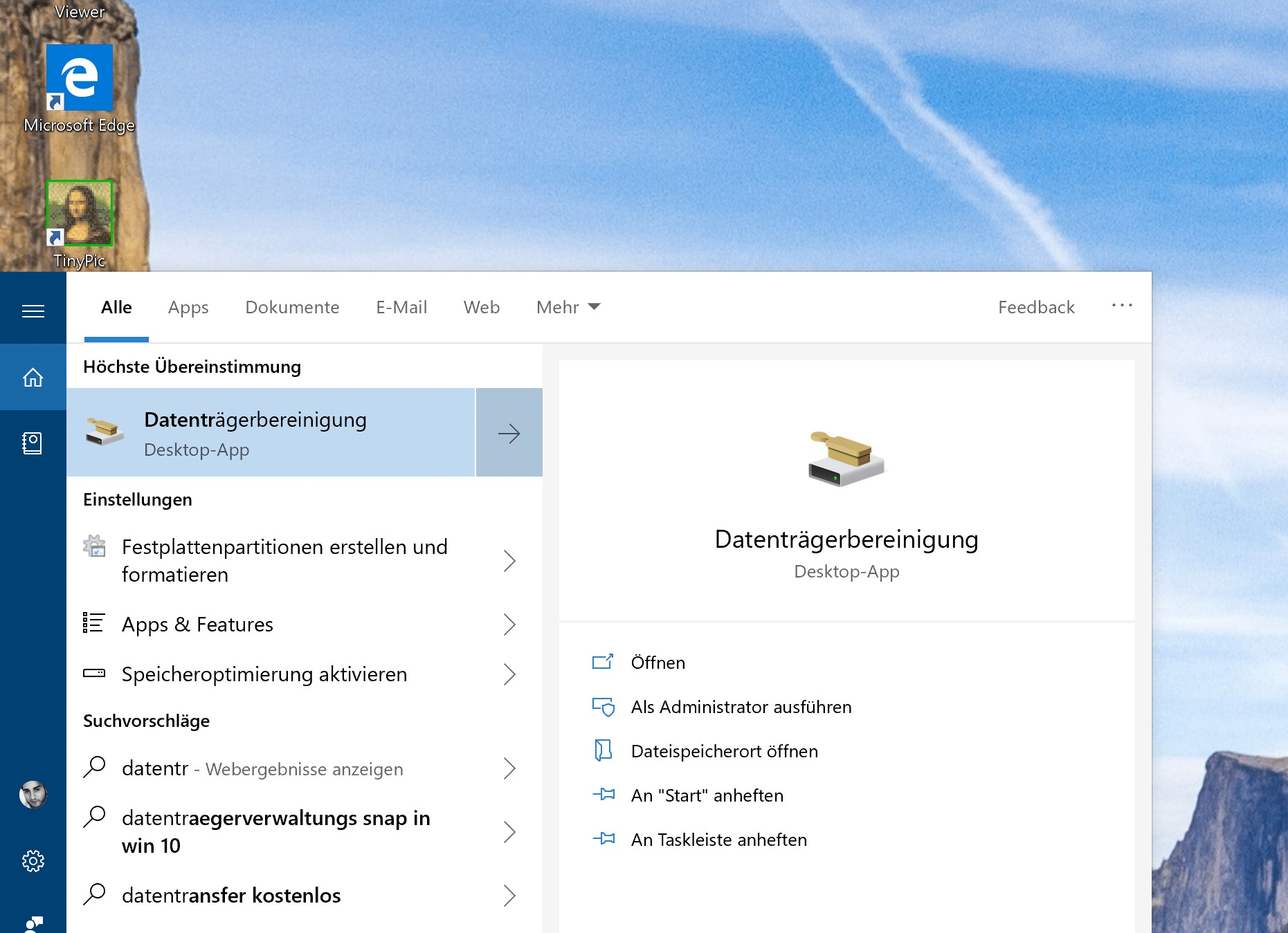 Windows 10 Datenträgerbereinigung