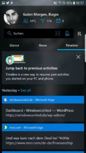 Microsoft Launcher 5.0 Update Cortana Deutsch