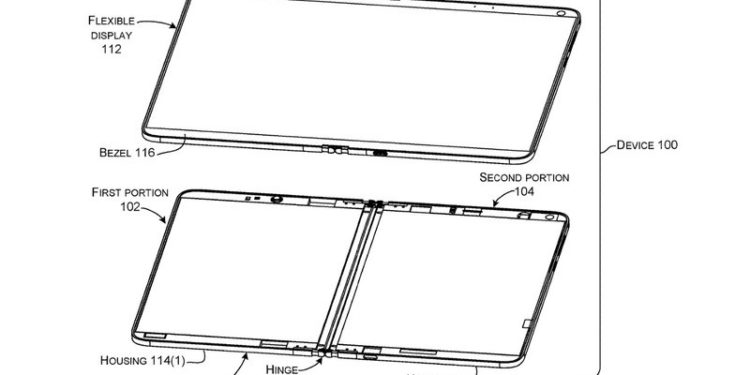 Neues Patent zeigt faltbares Surface mit durchgängigem Bildschirm