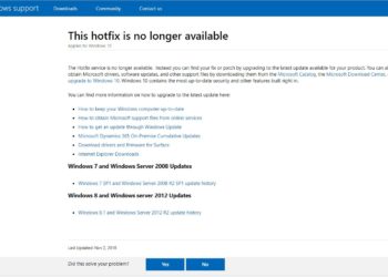 Microsoft Update HotFix Not Available