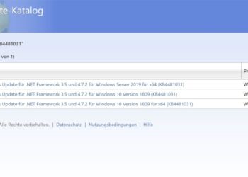 Windows 10 Version 1809 .NET Framework 3.5 und 4.7.2 (KB4481031)