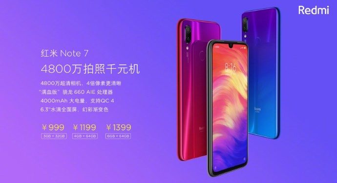 Xiaomi Redmi Note 7 Pro Design und Spezifikationen aufgetaucht