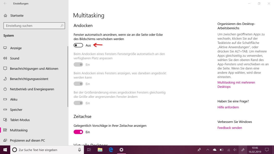 [Anleitung] Windows 10 Automatisches FensterAndocken