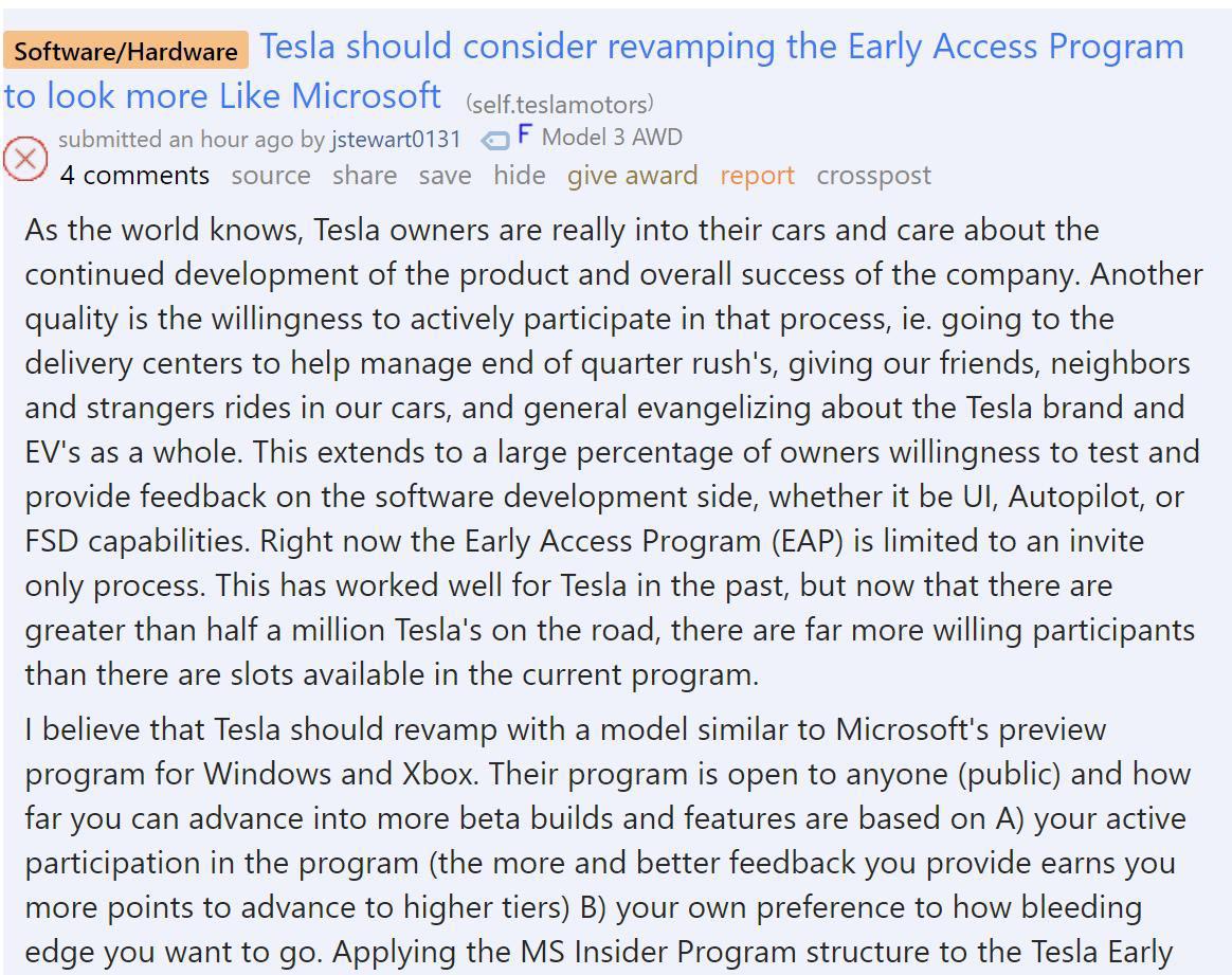 Tesla Insider Programm