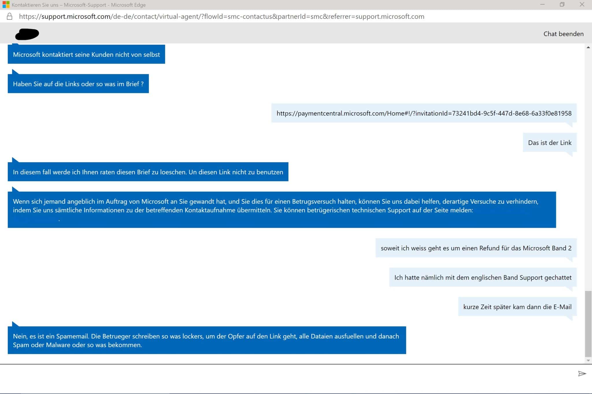 Microsoft Payment Central Email Fake