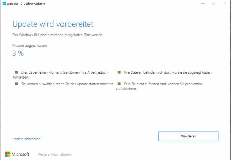 Windows 10 Mai 2019 Update erzwingen