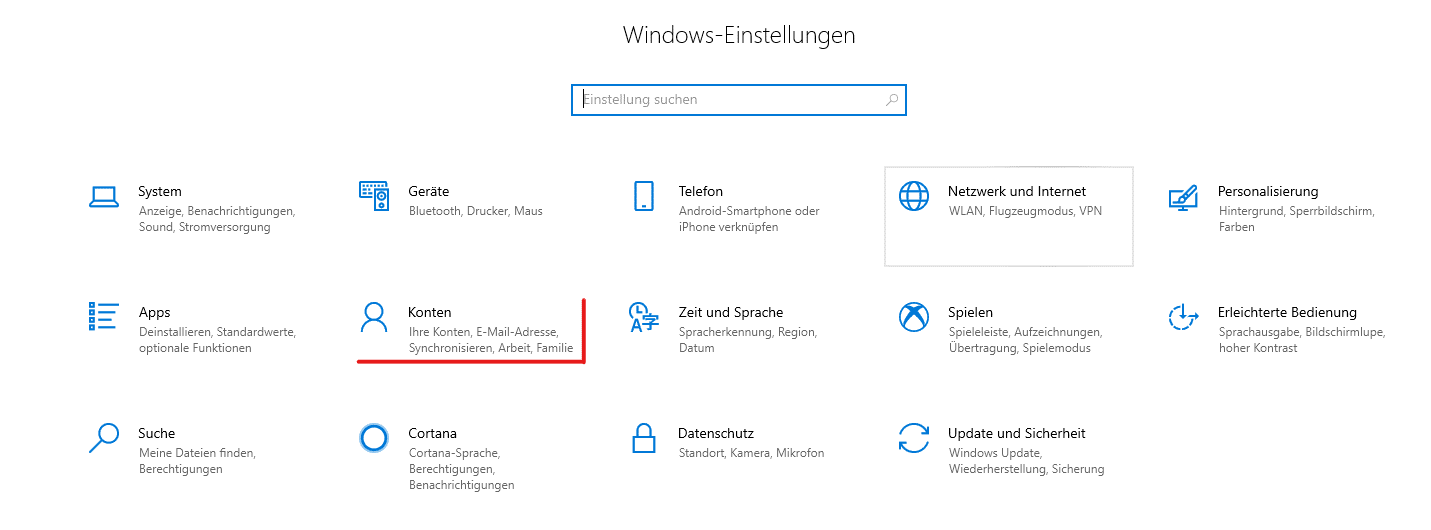 Windows 10 Benutzerkonto reparieren