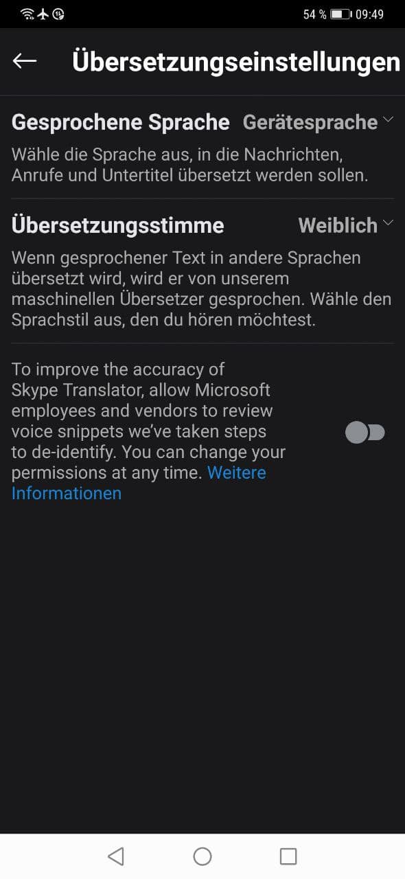 Skype Translator Version 8.54 Datenschutz