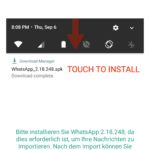 WinWazzapMigrator Meldung: Altes WhatApp laden