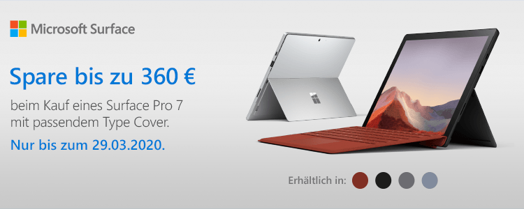 Surface Pro 7 und Surface Pro X mit Rabatt bis zu 360 Euro günstiger