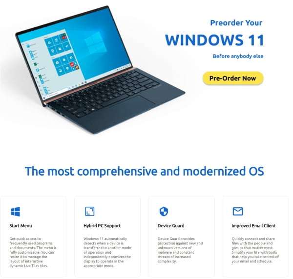 Windows 11 jetzt schon vorbestellen für nur $174.99 ...