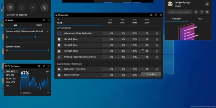 Windows 10 Task Manager Game Bar