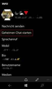 Telegram Windows Phone Kontaktseite
