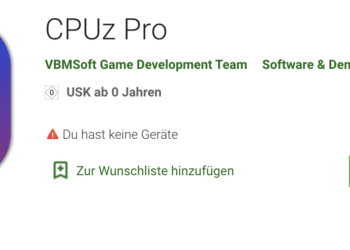 Statt 5,99 Euro heute kostenlos: CPUz Pro